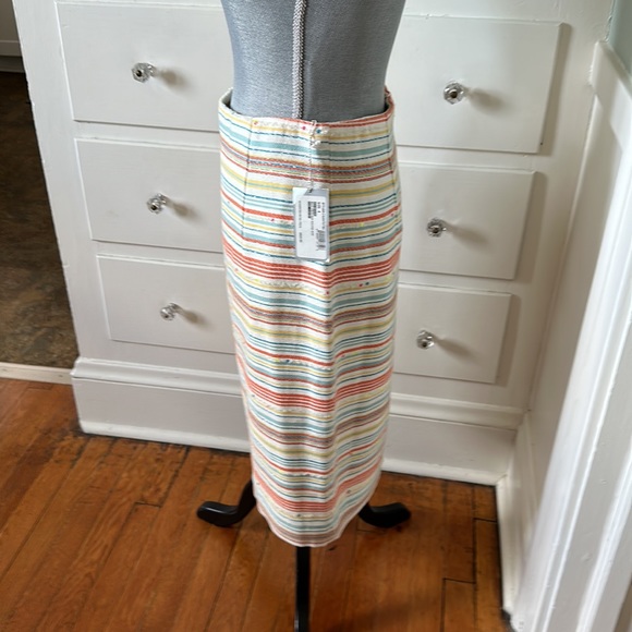 Gorgeous Bill Blass New York designer Multi Stripe high waisted skirt $425 NWT - Picture 4 of 10